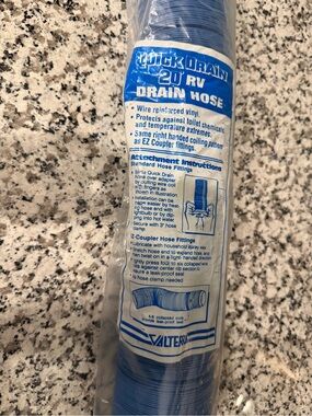 Quick Drain 20' RV Drain Hose - Blue